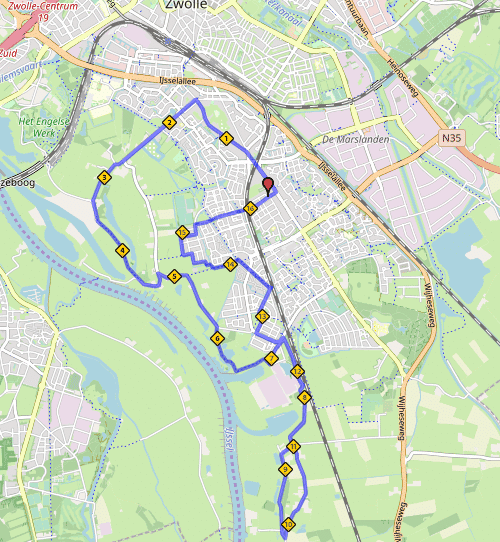 Parcours 10 Mijl van ZwolleZuid